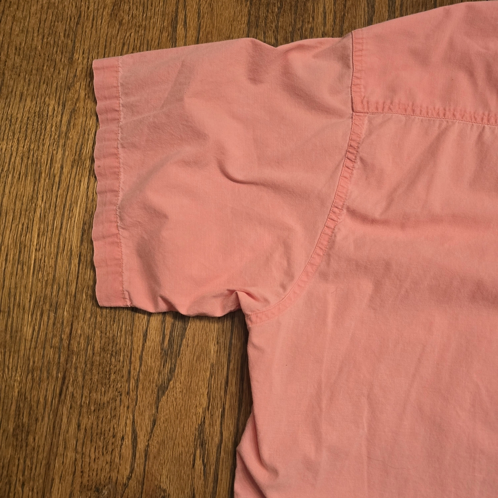 Vintage 90s L.L. Bean Coral Pink Button Up Shirt XXL Tall USA Cotton - Picture 6 of 6